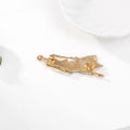 Green Gold Tone Dancing Woman Enamel Two Designs Metal Brooch Pin view 3