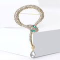 Crystal Snake Brooch with Teardrop Dangle in Four Colors view 3
