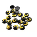 Yin Yang Round Resin Cabochons in Black Gold and Silver view 6