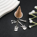 Silver Tone Guitar, Drum and Microphone Music Keychain view 2