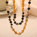 Gold Mariner Link Faceted Bead Necklace Bracelet Set view 4
