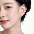 Gold Green Marquise Cross Stud Earrings Clear Accents view 2