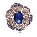 Flower Crystal Two Designs Metal Brooch Pin for Jackets and Lapels view 1