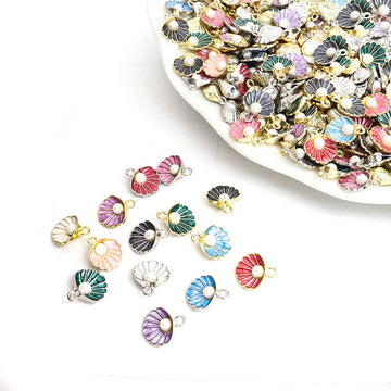 Pearl Shell Charms in Seven Colors and Two Metal Tones