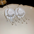 Cowboy Hat Crystal Tassel Hook Earrings In Four Colors view 9