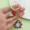 Rose, Sunflower and Flower Charm Keychains Featuring Purple Butterfly Across 50 Variations view 2