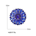 Round Floral Crystal Cluster Brooch in Six Jewel Tone Colors view 5