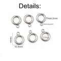 Polished Silver Tone Thick Round Ring Connector Charms view 3