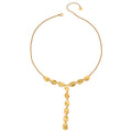 Gold Hammered Teardrop Disc Y Necklace With Extender view 5