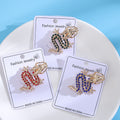 Gold Chinese Dragon Brooch Rhinestone Green Blue Red view 3
