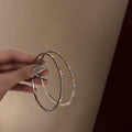 Crystal Large Hoop Earrings with Sparkling Stone Details view 9