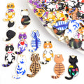 Printed Sitting Cat Charms in Gold and Silver Tones, 15 Designs view 1