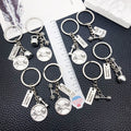 Eight Antique Silver Fitness Equipment Metal Keychain Designs view 3