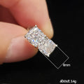Cushion Cut Clear Stud Earrings Silver Tone Four Prong view 5