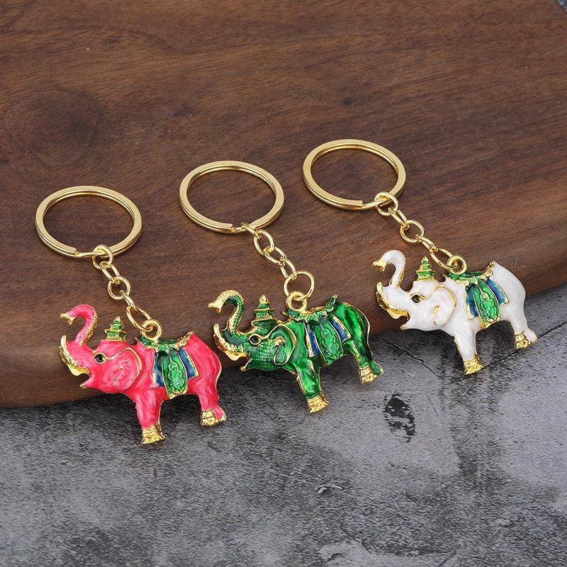 3D Elephant Zinc Alloy Car Keychain Gift Pendant