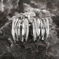 Silver Tone Multi Band Crossed Pavé Hoop Earrings Pair view 3
