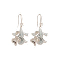 Layered Blue Ginkgo Leaf Tassel Silver Tone Hook Earrings view 5