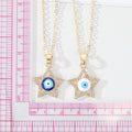 Gold Tone Crystal Outline Star Evil Eye Pendant Necklaces view 4