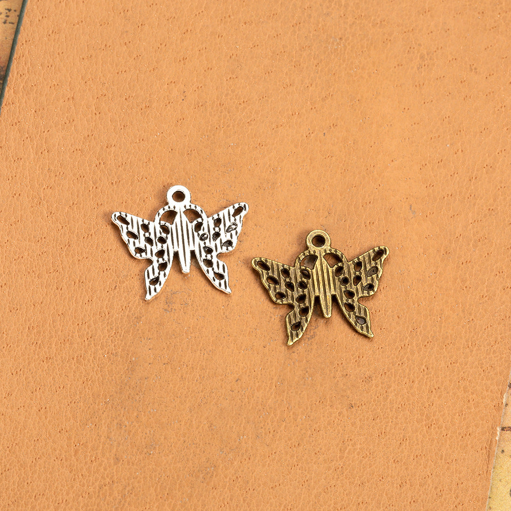 Vintage Hollow Butterfly Alloy Charm Pendant 19x17mm