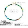 Colorful Natural Stone Rondelle Pearl Beaded Necklace 42.5+5cm view 9