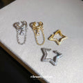 Crystal Star Ear Cuffs with Chain and Open Star Options view 2