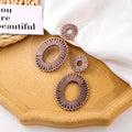 Seventeen Wrapped Oval and Semicircle Leather Earrings view 8