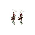 Antique Metal Floral and Beaded Hook Drop Earrings view 5