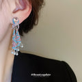 Colorful Crystal Tassel Earrings in Three Ornate Designs view 3