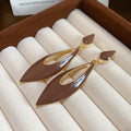 Open Teardrop Enamel Earrings With Gold Tone Frames view 6