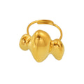 Sculptural Organic Blob Open Rings Gold Steel Two-Tone view 5