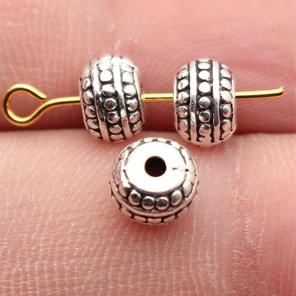 7.2x7x5.2mm 0.86g Antique Silver Zinc Alloy Raised Dot Spacer Beads for DIY Bracelet Jewelry Making