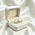 Silver Tone Filigree Bead Small Round Huggie Earrings view 4
