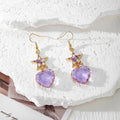 Heart Crystal Dried Flower Resin Dangle Earrings 5 Styles view 2