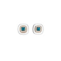 Blue Square Crystal Earrings in Three Designs With Decorative Details view 5