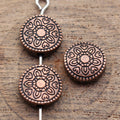 Mixed Finish Metal Floral Medallion Flat Beads For Jewelry Making view 4
