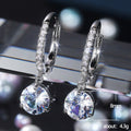 Silver Tone Clear Stone Hoop Drop Earrings Three Shapes view 5