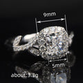 Silver Tone Oval Cluster Clear Stone Split Band Ring view 4