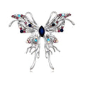 Silver Tone Butterfly Crystal Metal Brooch Pin for Jackets and Lapels view 1