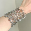 Wide Coral Branch Openwork Cuff Bracelets Silver and Gold view 1