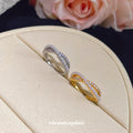 Pearl Crystal Cross Open Rings Silver Gold Two Styles view 2