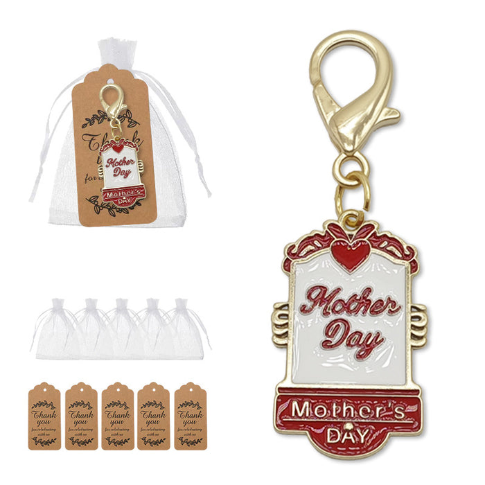 Mother Day Signboard Enamel Keychain Gold Lobster Clasp