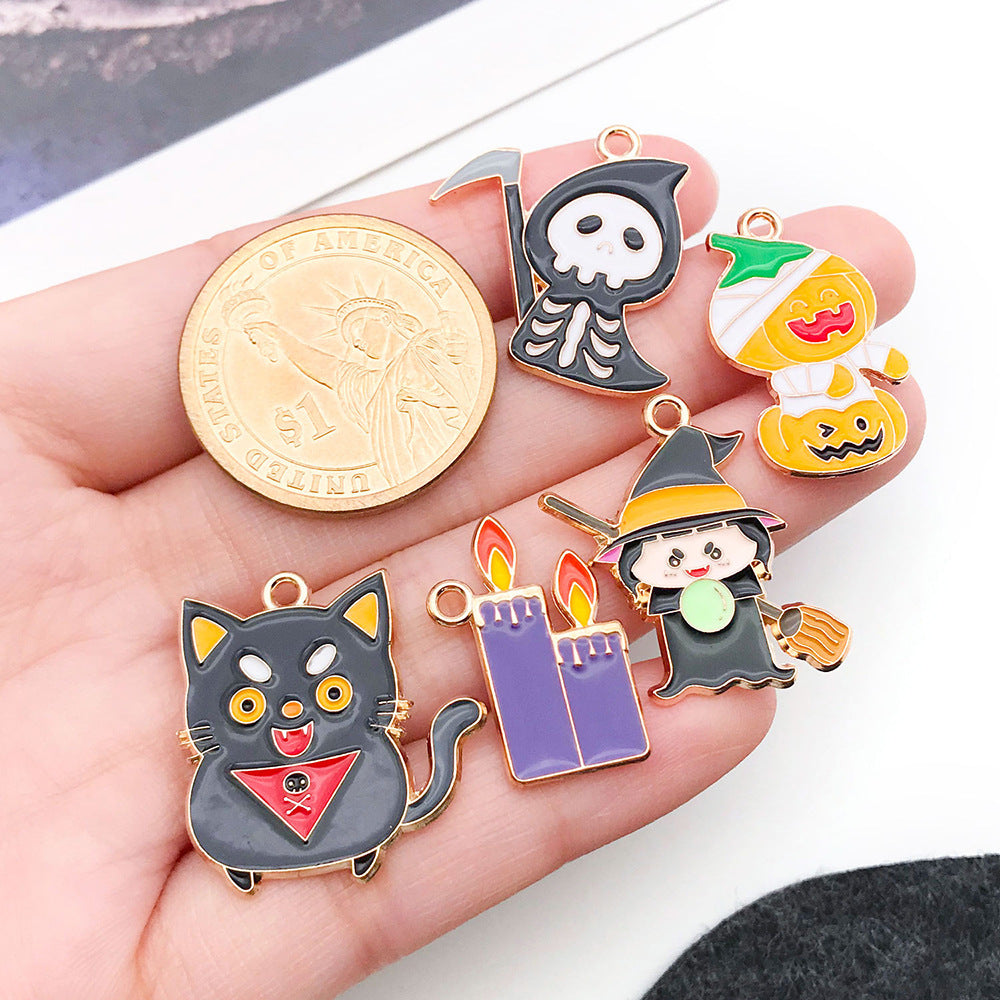 Zinc Alloy Halloween Pumpkin Ghost Charm Pendant for DIY Earrings Bracelet Necklace