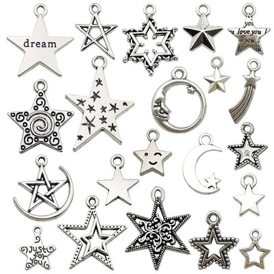 Printed detail graphic for the star and moon charms