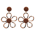 Black and Brown Open Flower Drop Earrings Jewelry Design view 5
