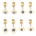 Gold Tone Hamsa Star and Lash Evil Eye Huggie Drop Earrings view 5