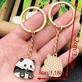 Apple, Bamboo and Rocking Panda Enamel Keychains, 8 Poses view 12