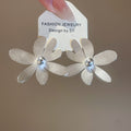 Matte Gold And Silver Tone Metal Flower Stud Earrings view 7