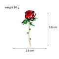 Red Green Rose Crystal Enamel Metal Brooch Pin for Jackets and Lapels view 2