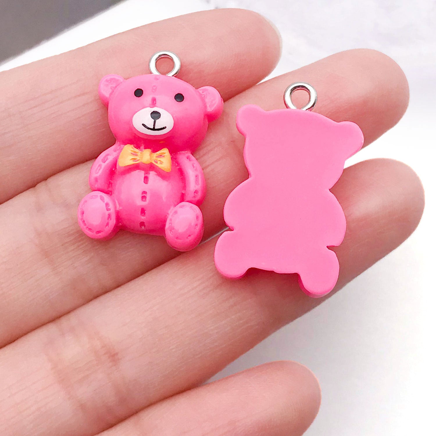 Resin Bow Bear Cream Glue Butterfly charm pendant for DIY necklace bracelet earring keychain