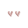 Soft Pink Glossy Enamel Wavy Heart Stud Earrings Pair view 5